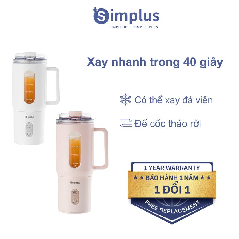 SimplusVN Máy Xay Sinh Tố Cầm Tay Simplus – Cốc Xay Không Dây 500ml ZZJH011, Thời Trang, Đa Năng, Lưỡi Xay Không Gỉ, Chống Nước IPX6 – Dùng Cho Trái Cây, Rau Củ, Tiện Lợi Mang Theo & Dùng Trên Ô Tô, Bảo Hành 1 Năm Chỉ Đổi Không Sửa