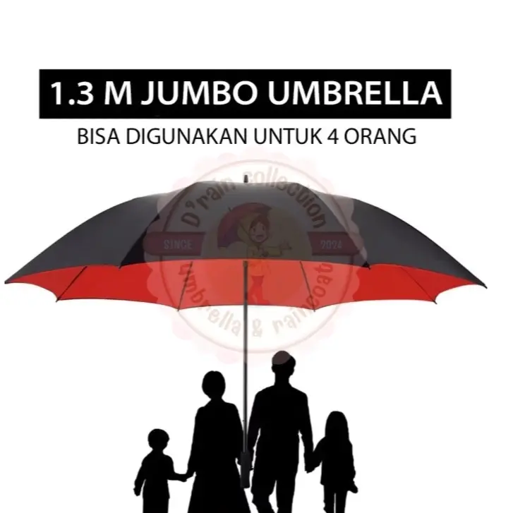 Payung Golf Jumbo 24 Rusuk Anti UV - Motif dan Polos Tersedia Besi umbrella