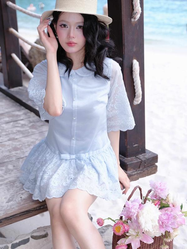 Đầm tiểu thư Xavier dress cotton thêu hoa chi tiết thiết kế Aguja