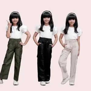 Celana kargo anak perempuan usia 5th - 12th Cargo Fashion celana korea