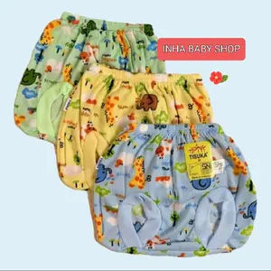 DOLPHIN 3 Pcs Celana Pop Bayi Motif Print Usia 0-2 Tahun Katun