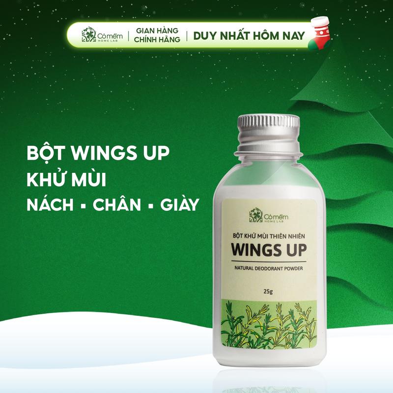  Bột Khử Mùi Wings Up Khử Mùi Hôi Chân Hôi Nách Giảm Tiết Mồ Hôi Cỏ Mềm 25g 