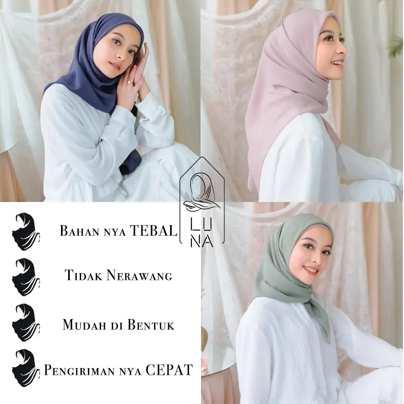LUNA HIJAB - PLAIN SQUARE / SEGI EMPAT POLLYCOTTON