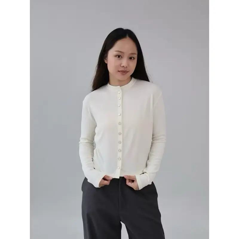SAT - Olive Top Cardigan Knitwear Wanita / Cardi Korean Style Knit Rib Lengan Panjang Kardigan 6