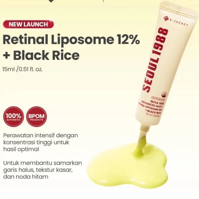 SEOUL 1988 Advanced Shot Retinal Liposome 12% + Black Rice - 30ml | Spicules Anti-Aging Samarkan Garis