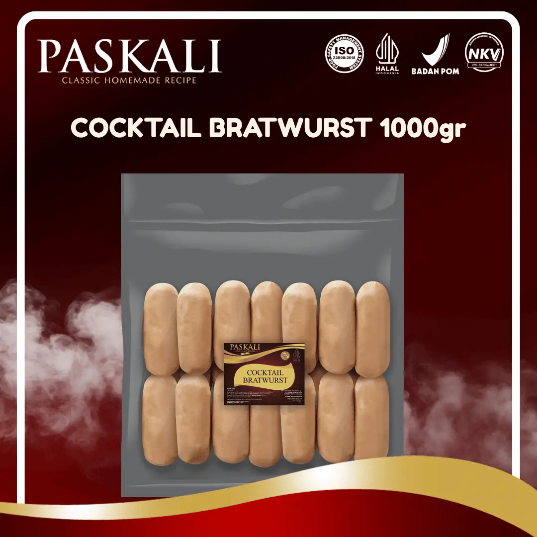 Paskali Cocktail Bratwurst Non-Smoke 1000 Gram Original Daging Sapi