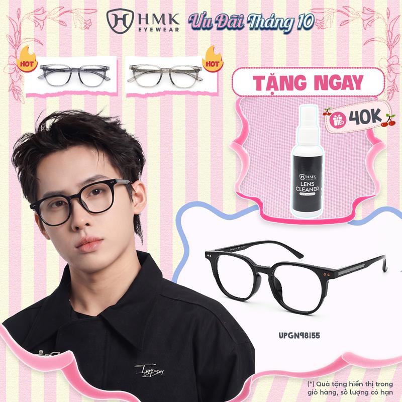 Gọng Cận Nhựa HMK Eyewear Lõi Kim Loại Chắc Chắn Dáng Vuông Thời Trang Nam Nữ Trẻ Trung, Gọn Nhẹ Form Ôm Mặt Cắt Được Cận Cao- UPGN98155