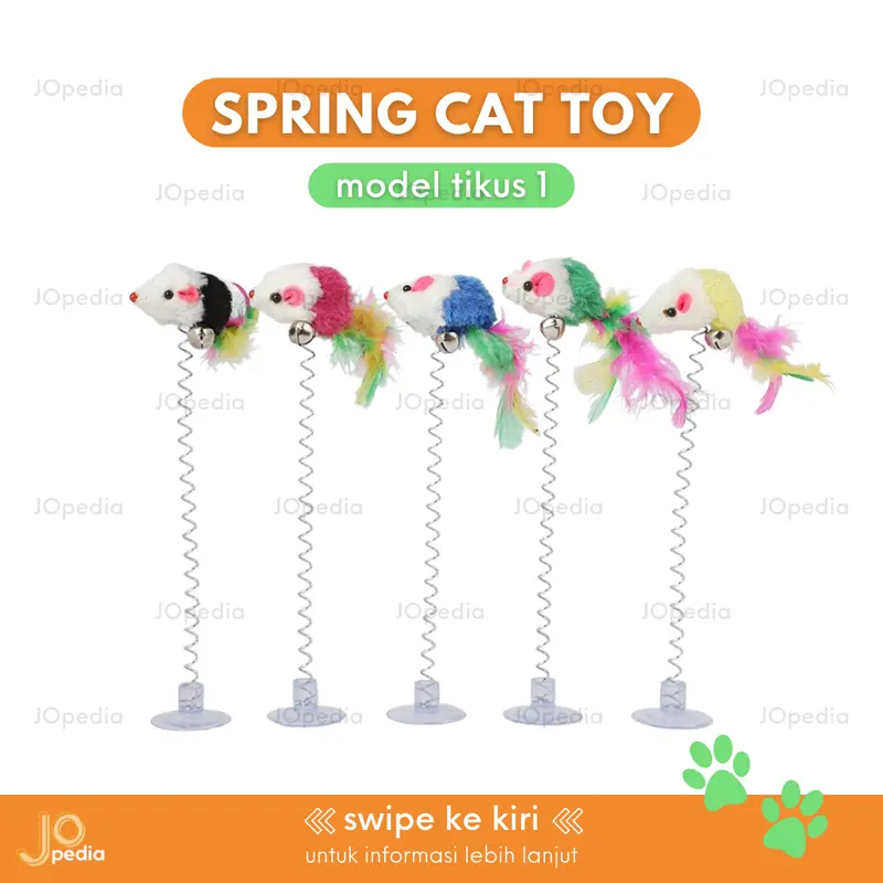 MAINAN PER Kucing Spring Cat Toy Mainan Tikus Bulu Kitten 2
