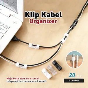 20 Buah Klip Kabel Organizer Cable Clip Per pack Pengikat Kabel,Pengatur kabel perekat diri, pengatur penyimpanan kabel jaringan, penjepit kabel data