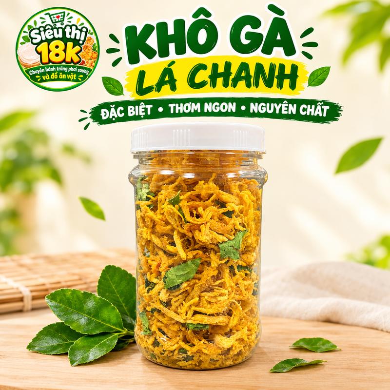 Khô gà lá chanh đặc biệt-Thơm ngon không lẫn bột-Vị khô gà nguyên chất