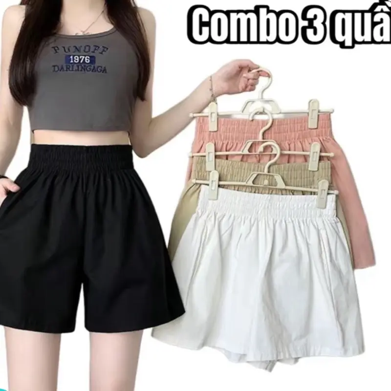 Quần Short Ngắn Vải Gió Có Túi Phong Cách Trẻ Trung Thoáng Mát Nữ