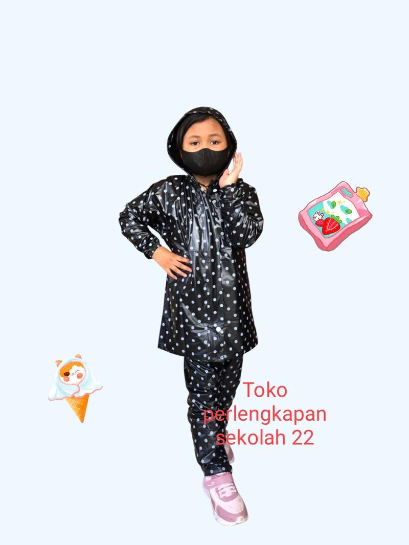 Product Introduction of jas hujan anak laki² dan perempuan usia 4 sampai 10thn motip pulkadot lucu tebal dan bagus 5