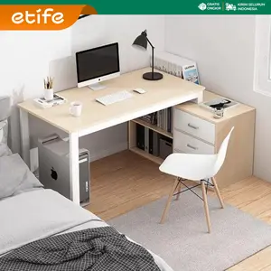 Etife Meja belajar sudut / Meja Belajar L-Shape / Meja Belajar / Meja Komputer / Meja Kantor/  Meja Kombinasi / Meja Adjustable /  Meja Kerja Minimalis / Aesthetic