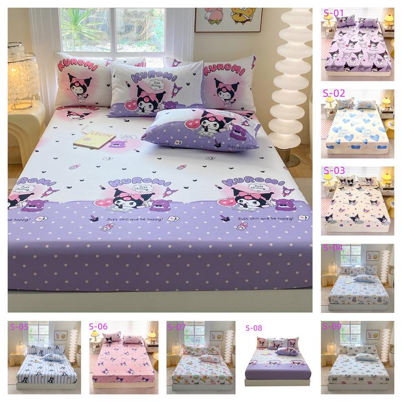 Cartoon style Premium Cotton 3in1 Bedsheet Cadar Single/Queen/King Size Fitted Bedsheet 950 TC Getah Keliling Free Pillowcase (Cadar Murah) cadar  tds 1