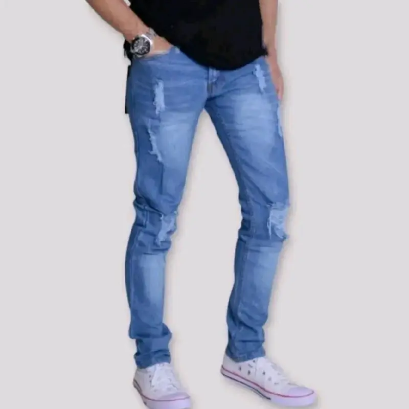 PAKET HEMAT BELI 1 GRATIS 1 CELANA PANJANG PRIA JEANS SOBEK LUTUT//RIPEED JEANS TERBARU 3