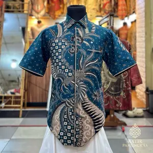 Batik kemeja premium reguler fit lengan pendek katun halus solo x jahitan smok full furing trikot r22