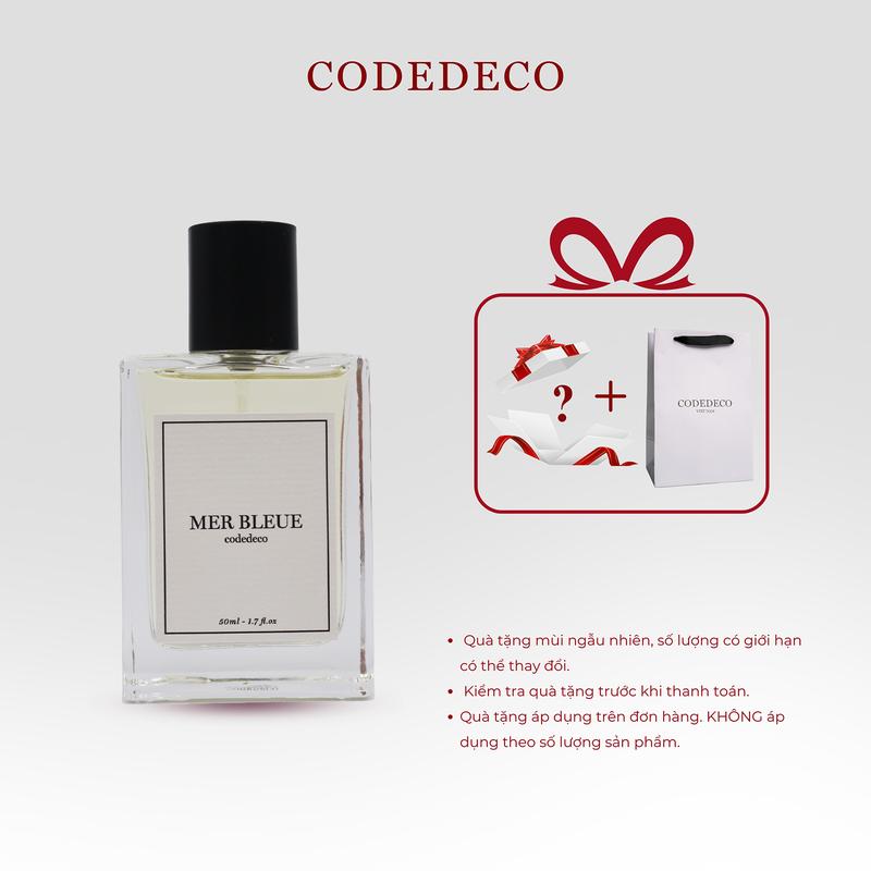  Tinh dầu nước hoa nam CODEDECO Mer Bleue 50ml Phóng khoáng Nam tính Trưởng thành - Dạng Xịt Tiện Lợi - Perfume Cosmetic 