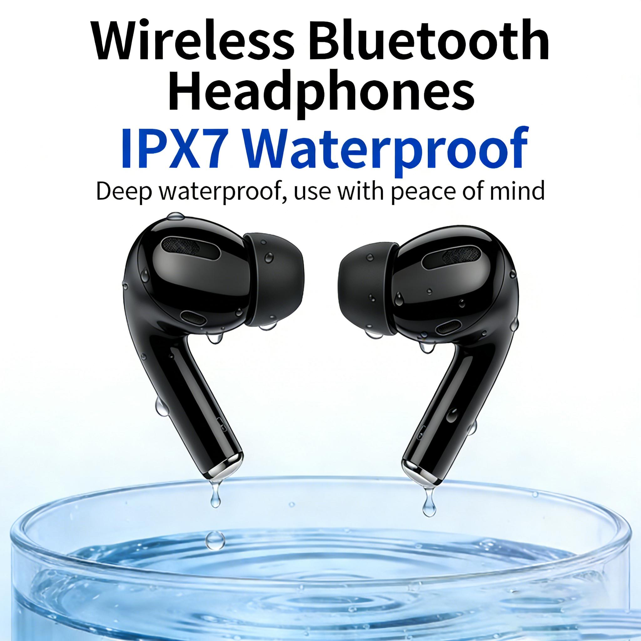 Headset Nirkabel Bluetooth  embedrone-PHANTOM H700 Model Tali Gantung Hitam Terbaru 2026, Tahan Air IPX7, Daya Tahan Lama, Bass Kuat, Suara 3D Surround, Peredam Kebisingan Cerdas, Cocok untuk Game Esports, Panggilan, Musik, dan Olahraga.