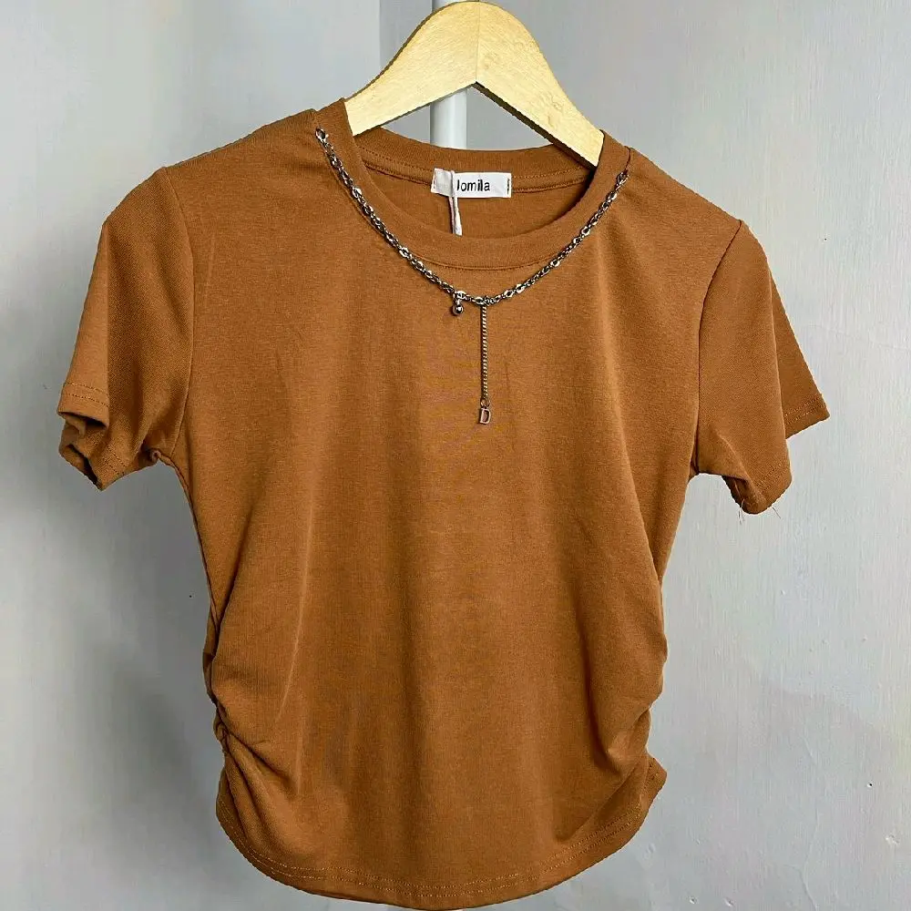 KAOS BESIC SERUT KANAN KIRI CROP TOP FREE KALUNG
