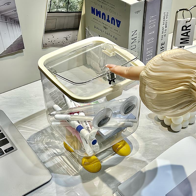Product Introduction of Cute Transparen Storage Waste Paper Basket Students Desk Dormitory Office High Value 4