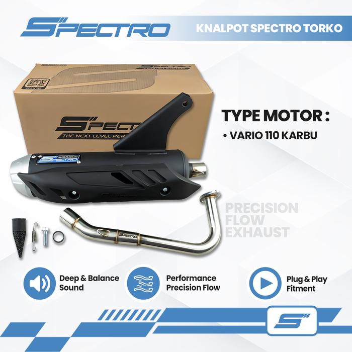 Gambar Spectro Knalpot Torko Vario 110 Karbu Kenalpot Standar Racing Full Package Stainless Steel Deep dari Spectro Official Store Kota Depok Tokopedia