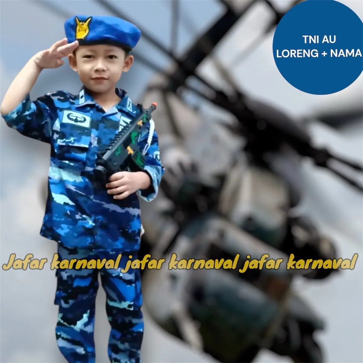 BAJU LORENG TNI AURI ANAK , BAJU TNI AURI LORENG ANAK