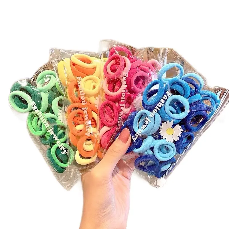 Children girls rubber band hair tie accessory colorful black stretchable