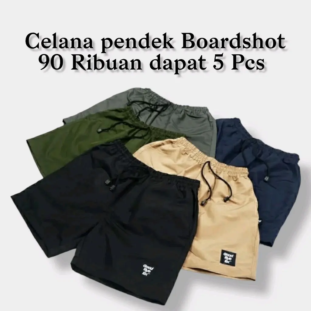 PAKET HEMAT 5 CELANA BOARDSHORT PENDEK SHORT PANTS CELANA SANTAI PRIA WANITA Katun