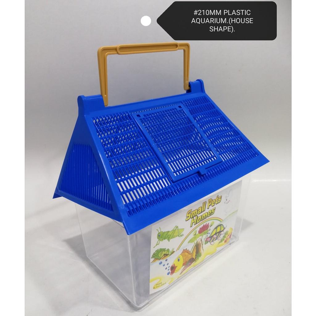 Small Pets Home Plastic Aquarium House 21cm Fish Tank [Random Color]