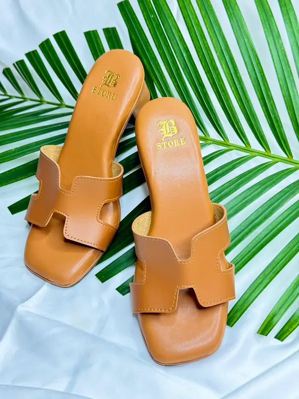 B2- TDR  Sendal Heels Slop Wanita 5 cm Kekinian (Tersedia Size 36-44) 2
