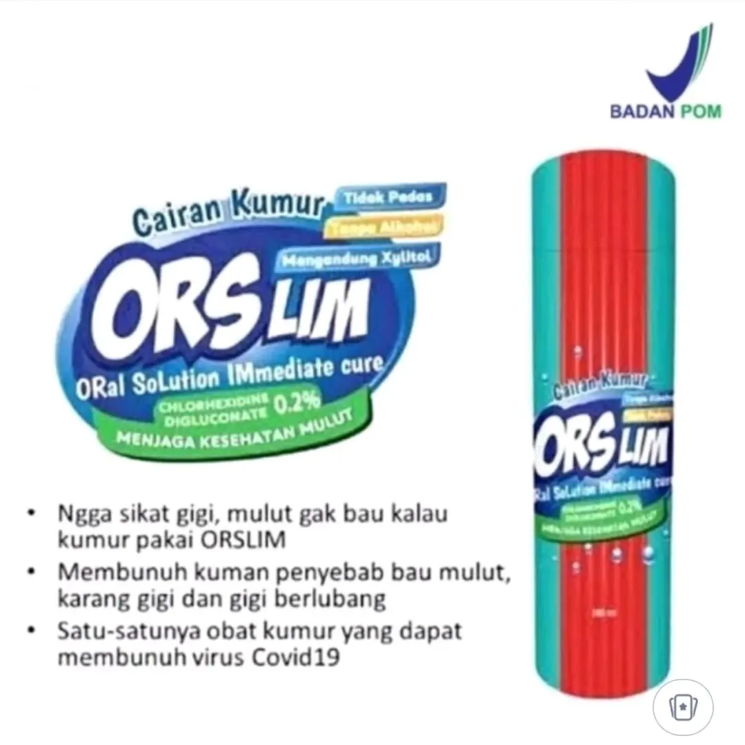 orslim obat kumur anti bakteri ready stok