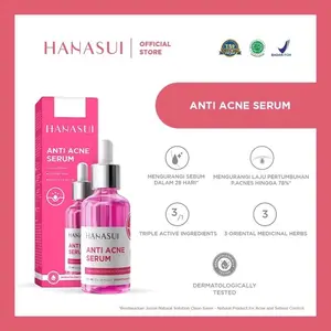 Hanasui Serum Anti Acne Anti Jerawat Mengurangi Sebum 28 Hari & Laju Pertumbuhan Jerawat Hingga 78% Triple Active Ingredients