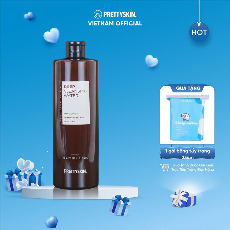   Tặng 1 gói bông tt 234m   Nước tẩy trang dưỡng trắng PS. PRETTYSKIN. 500ml 