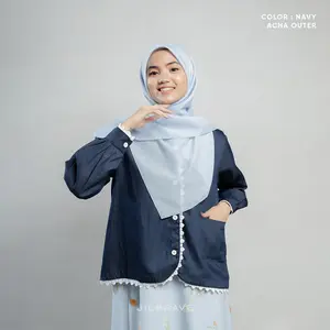 JILBRAVE Acha Outer Wanita Muslimah Feminine Casual Korean Style