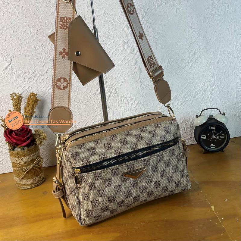 [LOKAL PREMIUM] NEW TAS SELEMPANG PILLOW 3 RUANG  MOTIF KULIT KOTAK PU TERBARU//FASHION WANITA KEKINIAN 6