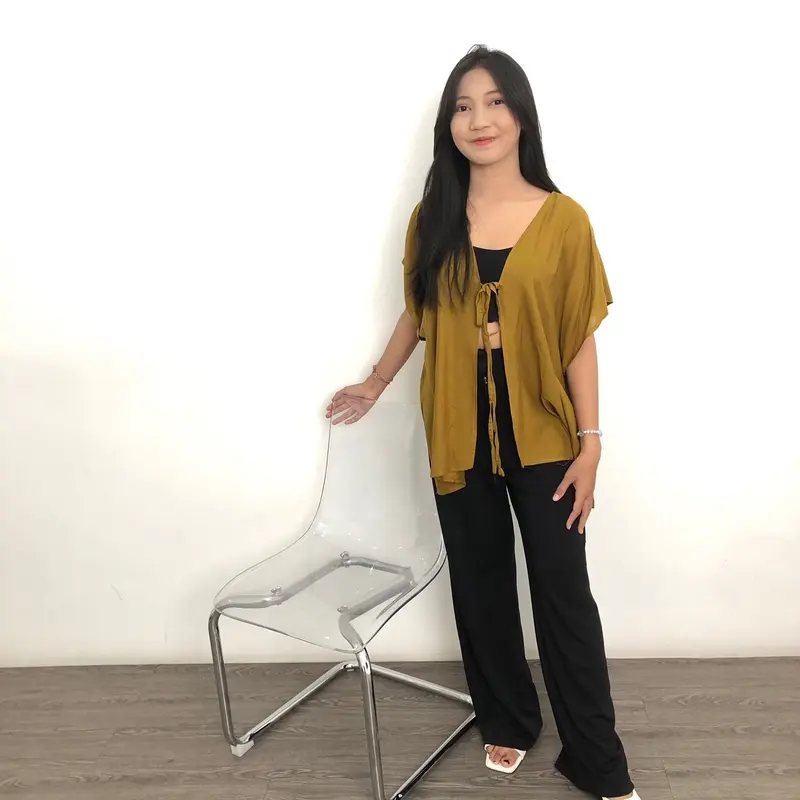 Nina outer batwing big size  Cardigan Panjang Wanita Kardigan Casual Katun Oversize Basic Atasan  Nyaman 7