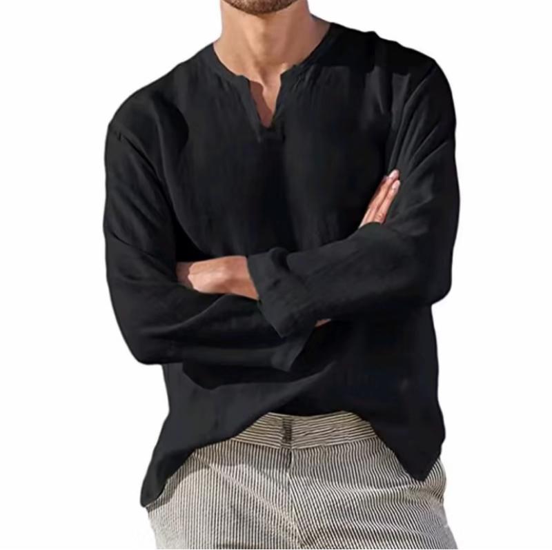 Product Introduction of LINEN.ELITE Baju Linen Pria Atasan Baju Katun Linen Pria Dewasa Santai Setalan Koko Pria Baju Casual Pria Bahan Linen Lembut 13