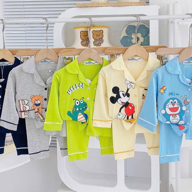  DNK20- Bộ PJZAMA thun lạnh in hình có túi cho bé trai   6-18kg  