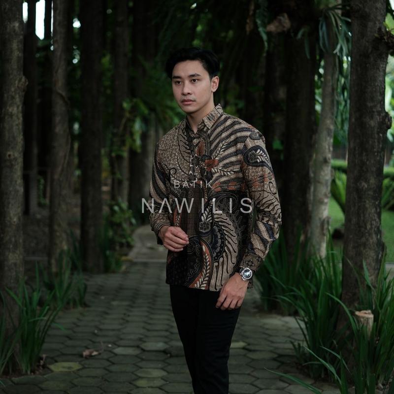 Baju BATIK NAWILIS Kemeja Panjang Pria Slimfit Lapis Furing Premium Motif SATRYO PININGIT 4