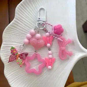 Gantungan Tas Motif Kupu Bintang Bag Charm Lucu Ganci Manik Manik G41