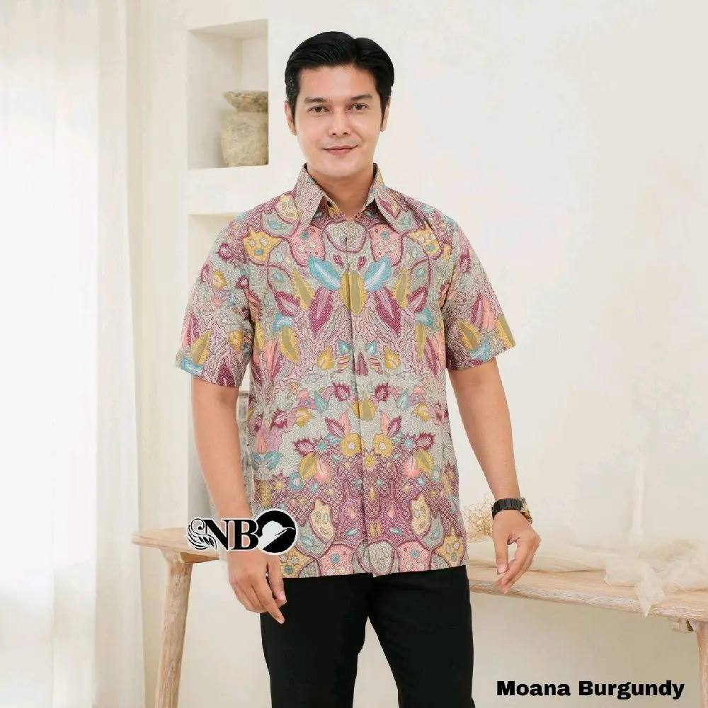 LAKUNA BATIK Baju batik pria dewasa hem batik cowok baju batik cowok lengan pendek bahan katun kantor kondangan nyaman