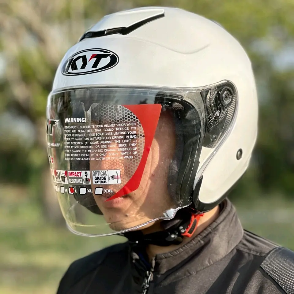 Helm Kyt Kyoto White Solid Premium Motorcycle
