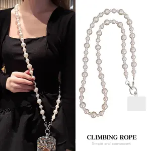 Pearl Hanging Chain Tali Gantungan Handphone Mutiara Pita Simpel dengan Desain Cantik dan Praktis Panjang 120 cm Bahan Mutiara Tidak Mudah Luntur Lanyard