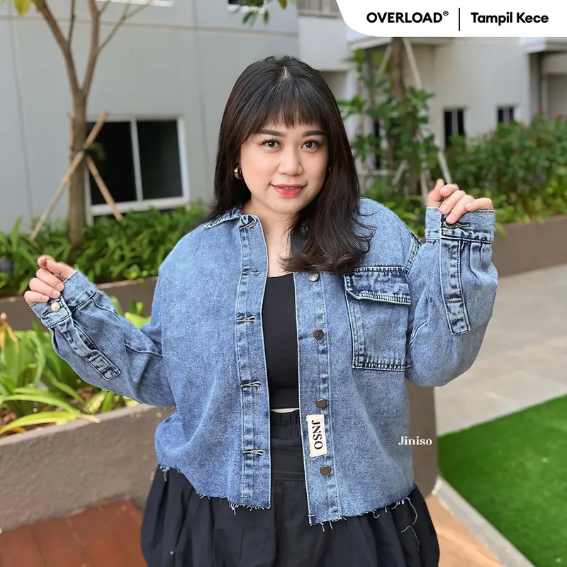 JINISO Big Size Jaket Jeans Oversize Seoul Blue Acid 0