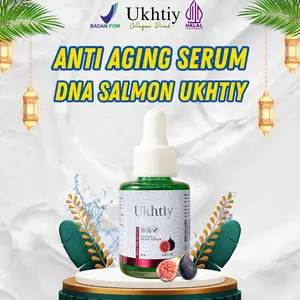 Ukhtiy Brightening Serum DNA Salmon - Mencerahkan Wajah & Mengatasi Penuaan - Anti Aging Vitamin Pencerah Muka Kusam & Flek Hitam - Niacinamide & Hyaluronic Acid Essence