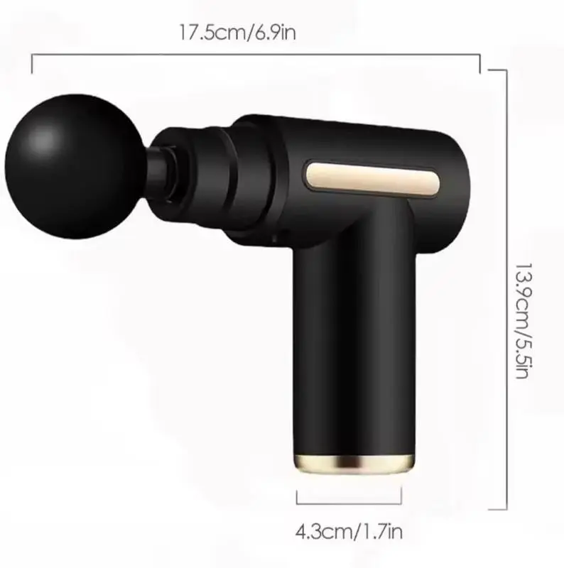 Motor Alto Pistola de Masaje Portátil Mini - 4 Cabezales, 6 Velocidades - Alivio Muscular Profundo - Ideal para Regalo - USB Recargable - Foto 9