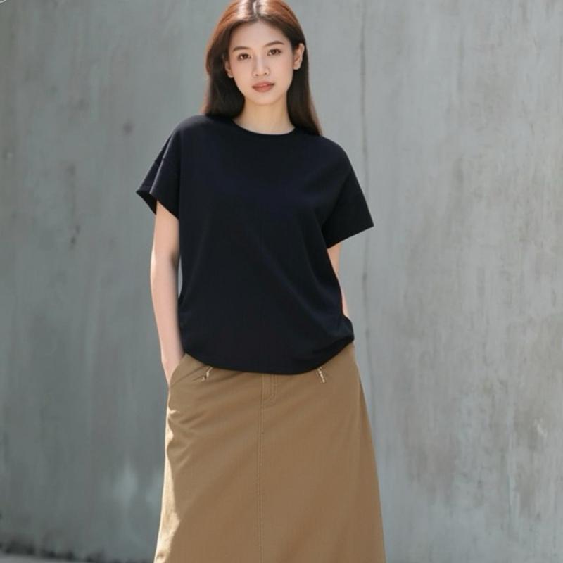   XÃ KHO - BIG SIZE  ÁO THUN NỮ BASIC TAY CÁNH DƠI FORM RỘNG RÃI  BI.POSILÁ VẢI COTTON CO GIÃN BỐN CHIỀU CHIỀU ĐỊNH LƯỢNG 190GSM MỀM MỊN MÁT MẺ 