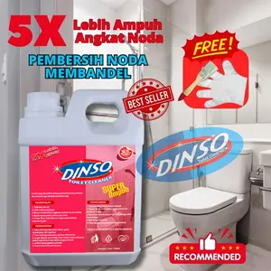DINSO Toilet Cleaner Gratis Kuas dan Sarung Tangan - Pembersih Toilet, Kloset, Shower, Keran Stainles - Cairan Ajaib Pembersih Viral Terlaris