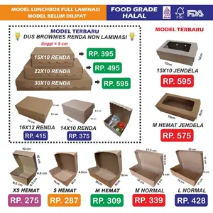 LUNCH BOX PAPER KOTAK BUNGKUS NASI FOOD GRADE KERTAS BAHAN KRAFT ECO