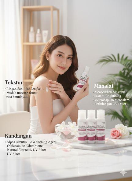 [5-PCS 60ml] Alpha Glowhite Body Lotion Whitening & Moisturizing Menghidrasi Kulit dengan Alpha Arbutin 10 Whitening Agent